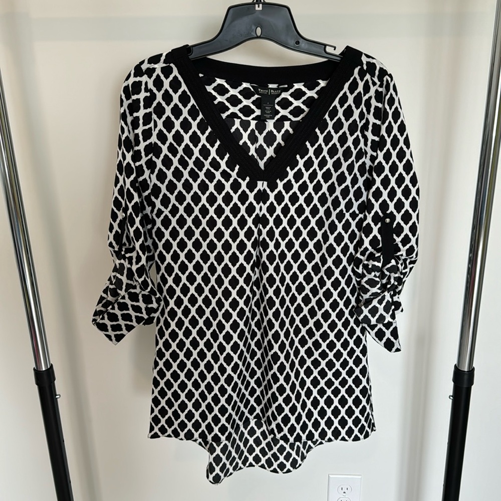 White and black patterned tunic from WHBM